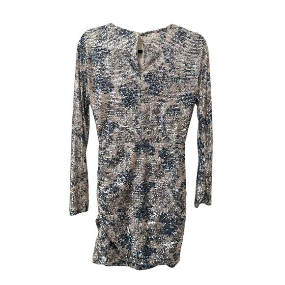 MAJE Raquine Sequined‎ Ruched Mini Dress NWT Sz 36 - Picture 4 of 7